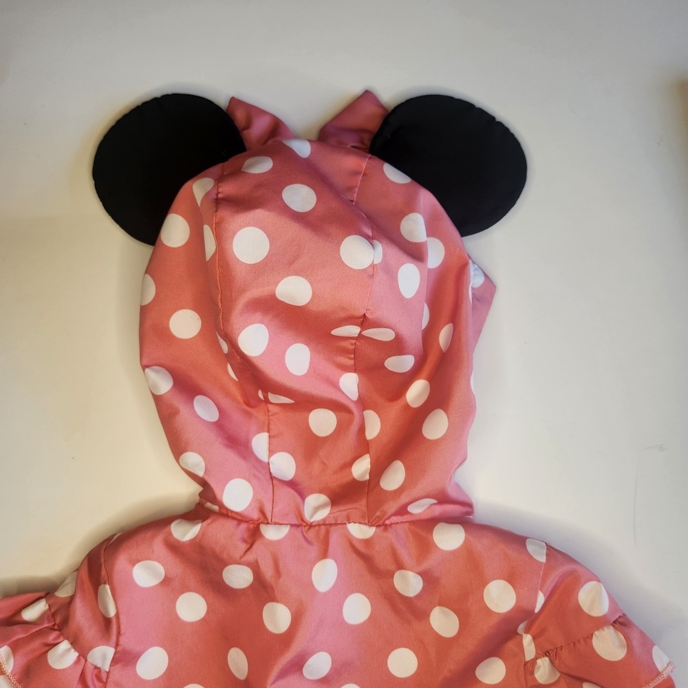 DISNEY Jr. Minnie Mouse Raincoat Toddler Girls 2T Pink White‎ Polka Dot EARS - Picture 5 of 10